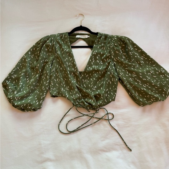 Green Wrap Blouse - Picture 3 of 4